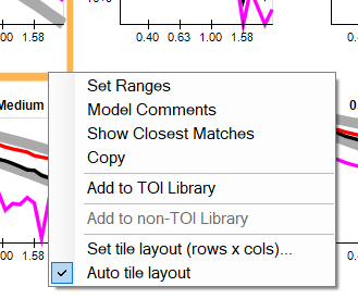 Polar QC view right-click menu with tile-layout items